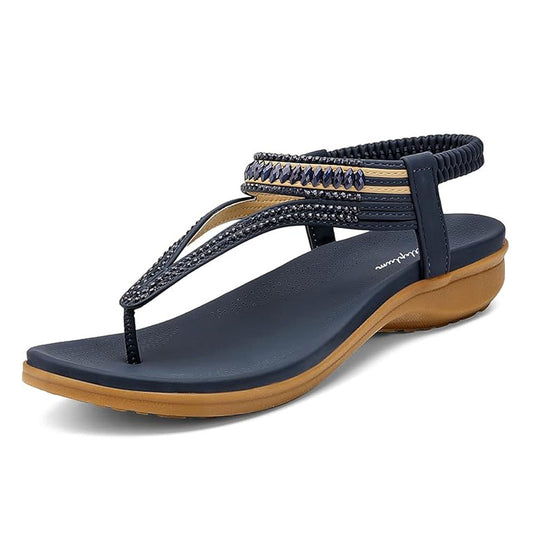 Littleplum Women Comfort Arch Support Elastic Casual Flip Flops