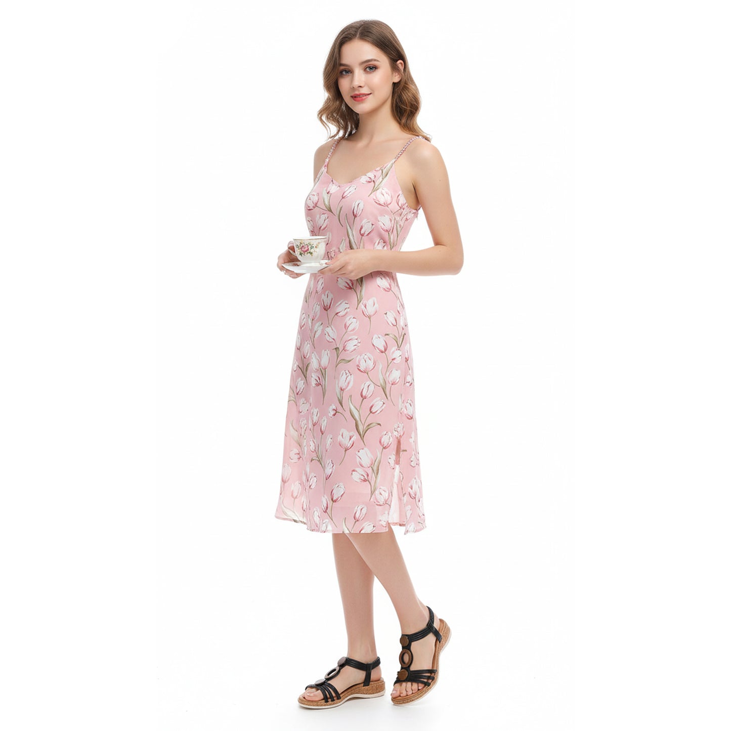 Littleplum Women Arch Support Open Toe Low Wedge Casual Sandals