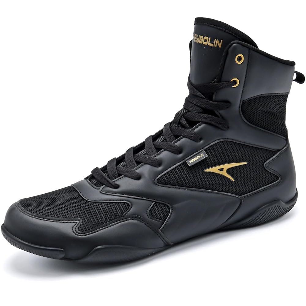ASHION Men Wrestling Shoes Boxing Shoes High Top Fitness Sneakers Zero Drop Sole
