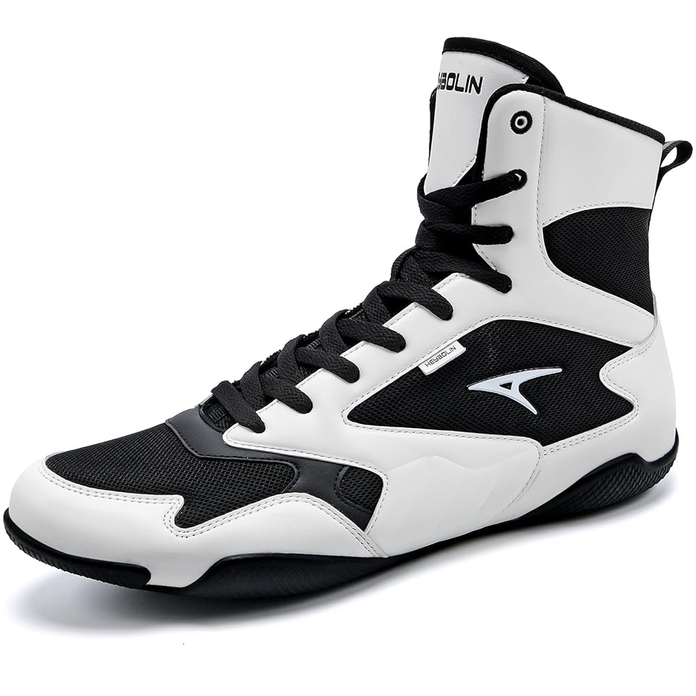 ASHION Men Wrestling Shoes Boxing Shoes High Top Fitness Sneakers Zero Drop Sole