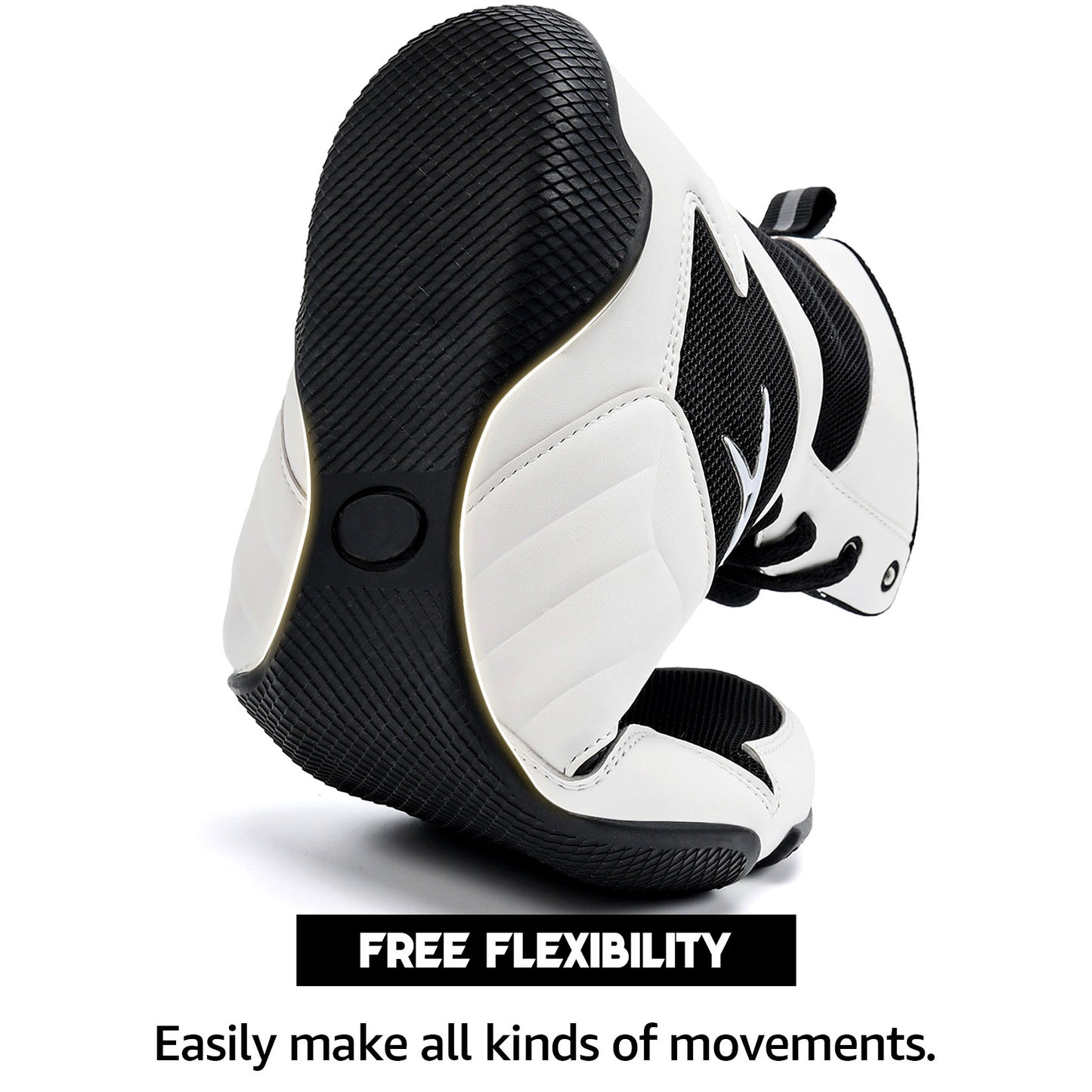 ASHION Men Wrestling Shoes Boxing Shoes High Top Fitness Sneakers Zero Drop Sole