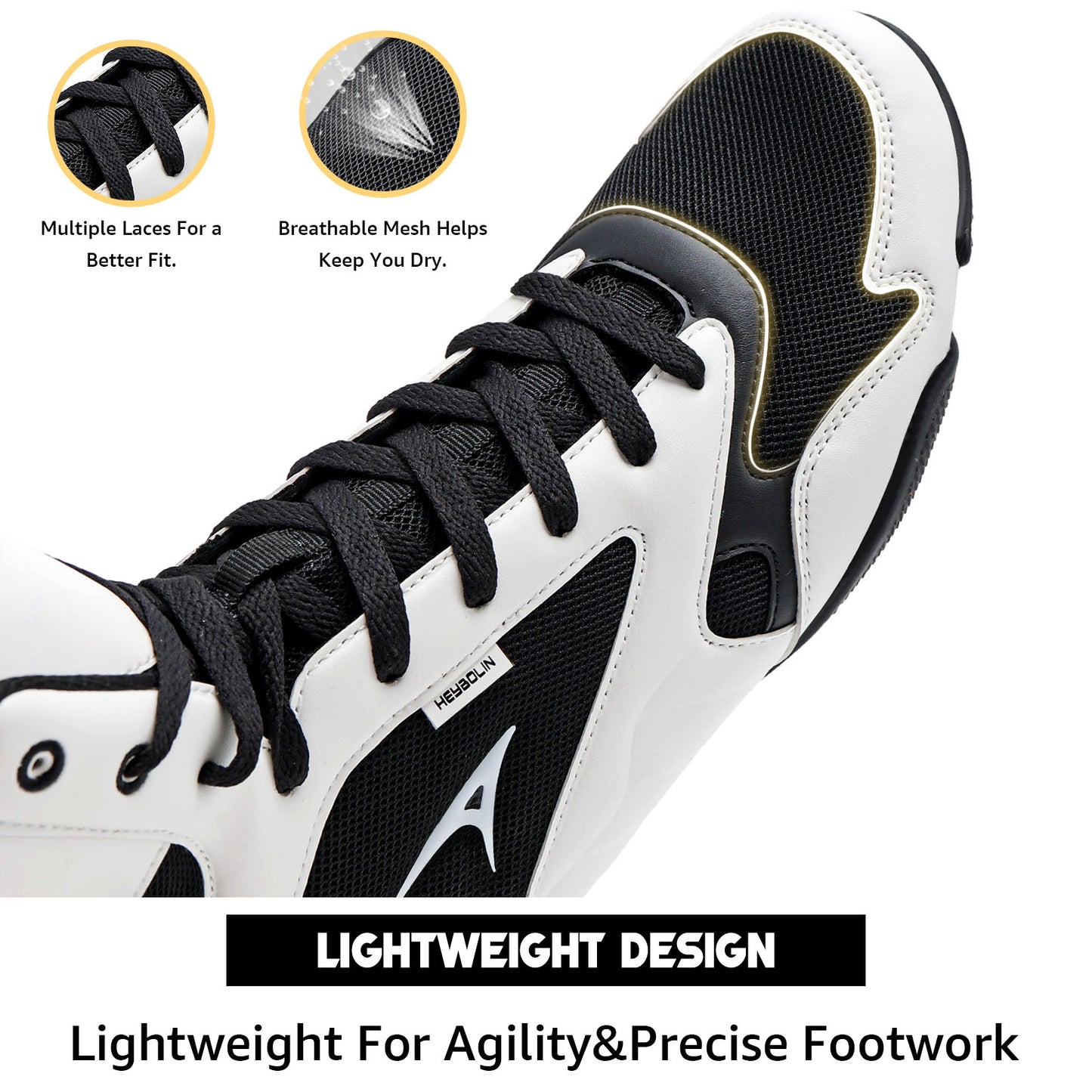 ASHION Men Wrestling Shoes Boxing Shoes High Top Fitness Sneakers Zero Drop Sole
