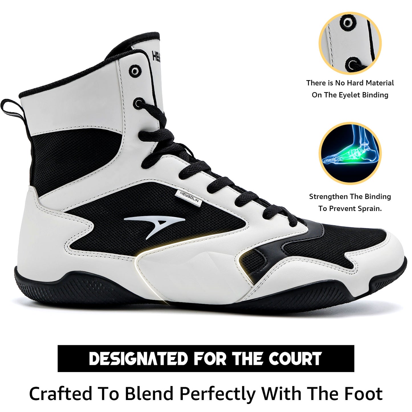 ASHION Men Wrestling Shoes Boxing Shoes High Top Fitness Sneakers Zero Drop Sole