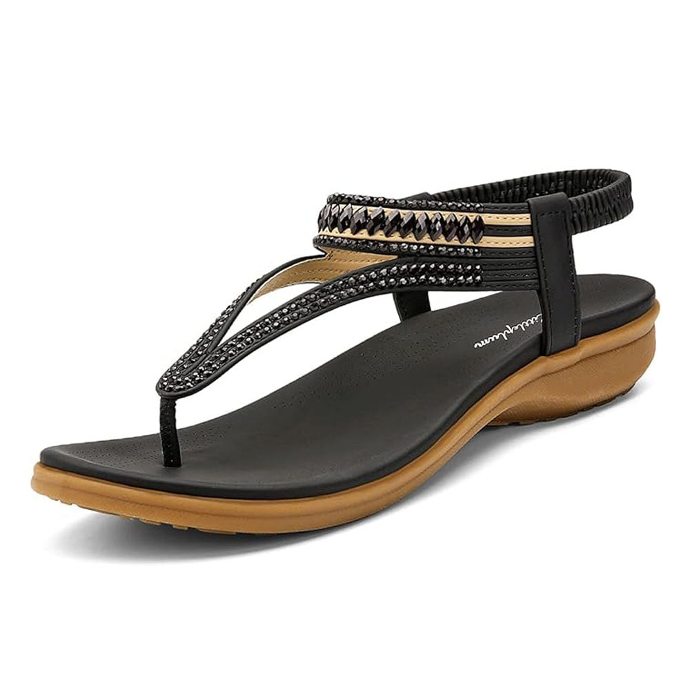 Littleplum Women Comfort Arch Support Elastic Casual Flip Flops