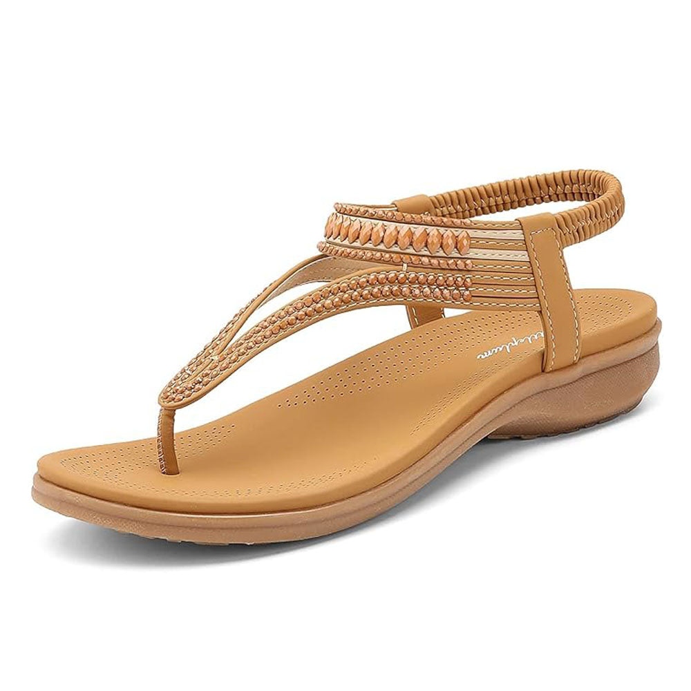 Littleplum Women Comfort Arch Support Elastic Casual Flip Flops