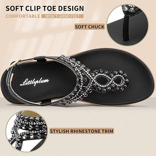 Littleplum Women Arch Support Comfort Elastic  Summer Flip Flops