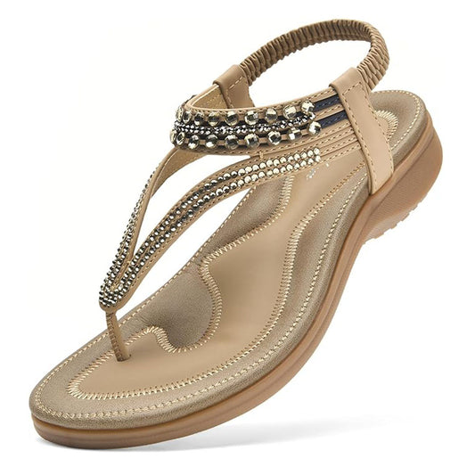 Littleplum Women Rhinestone Slingback Arch Support Sandals