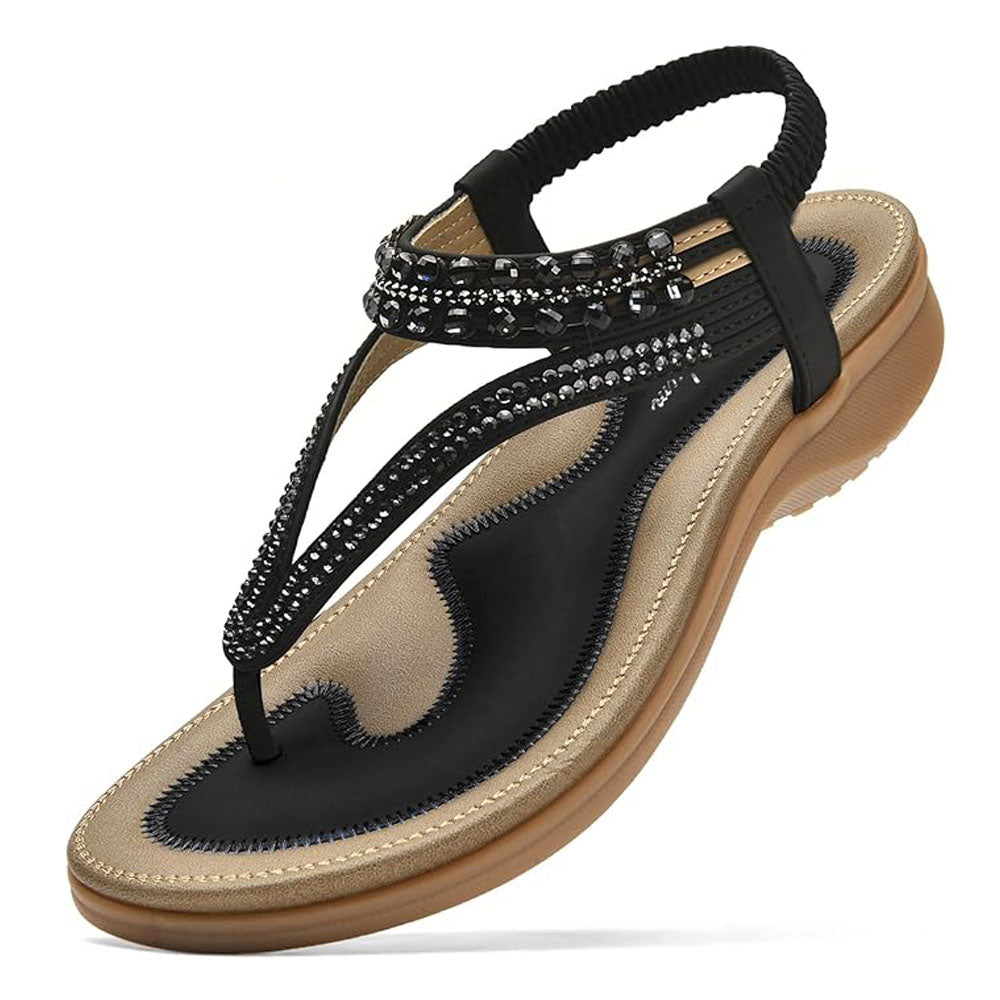 Littleplum Women Rhinestone Slingback Arch Support Sandals