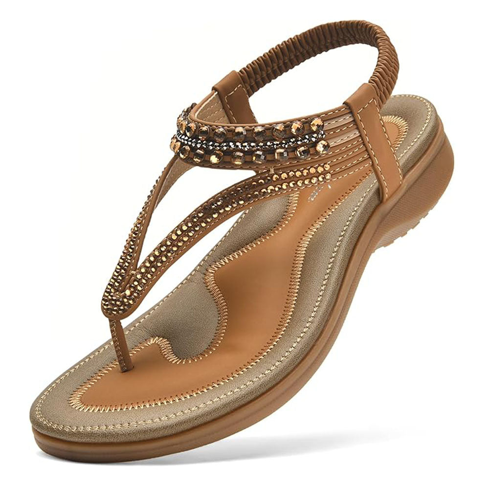 Littleplum Women Rhinestone Slingback Arch Support Sandals