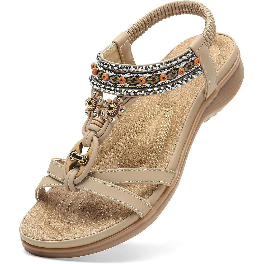 Littleplum Womens Sandals Arch Support Bohemian Flip Flops Sandals for Women