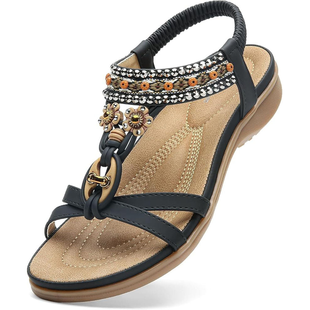 Littleplum Womens Sandals Arch Support Bohemian Flip Flops Sandals for Women