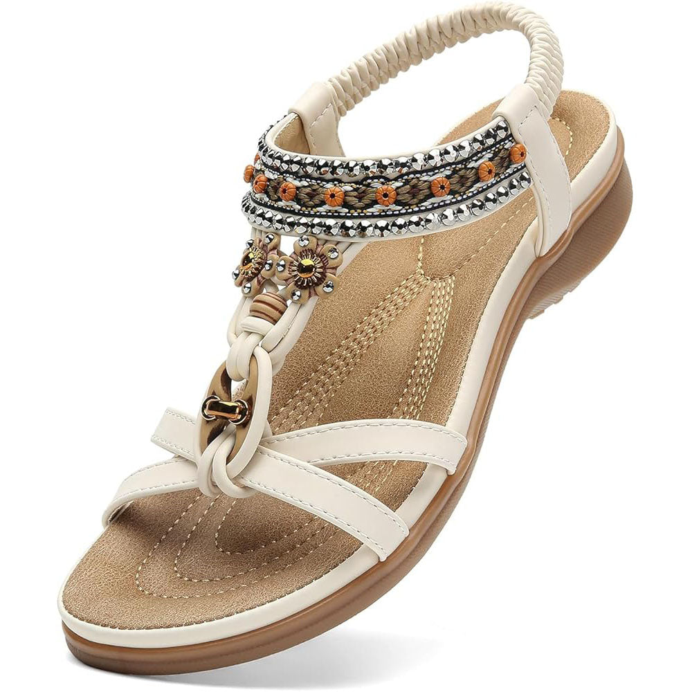 Littleplum Womens Sandals Arch Support Bohemian Flip Flops Sandals for Women