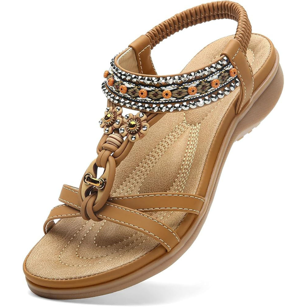 Littleplum Womens Sandals Arch Support Bohemian Flip Flops Sandals for Women