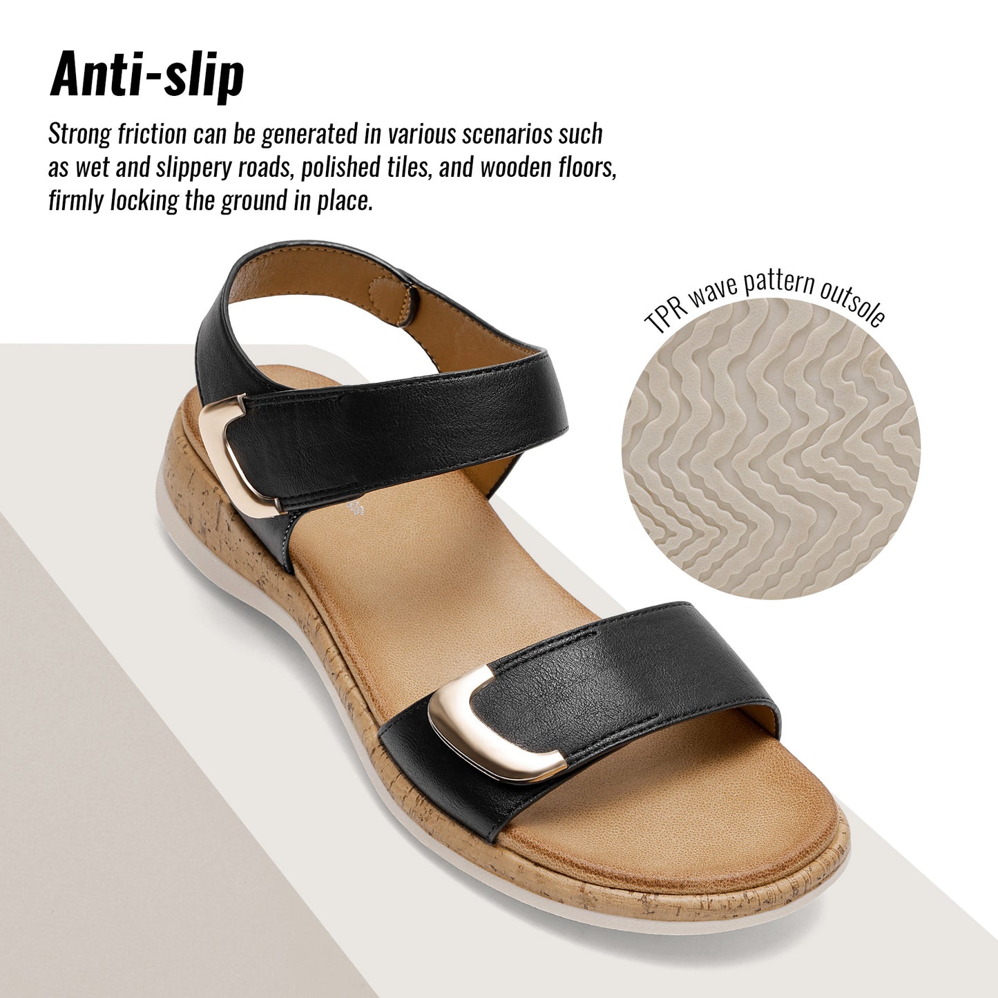 Littleplum Women Adjustable Arch Support Comfort Summer Flat Sandals