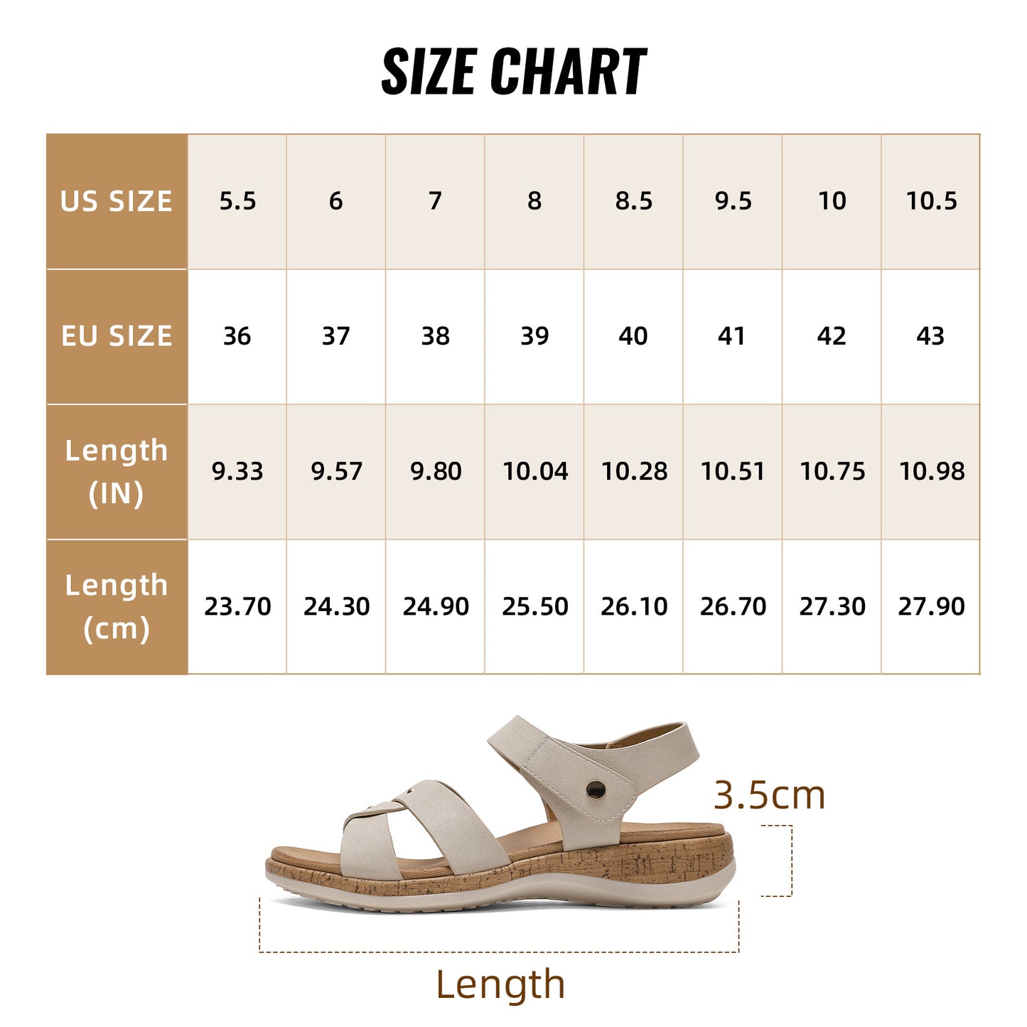 Littleplum Women Arch Support Open Toe Adjustable Flat Sandals