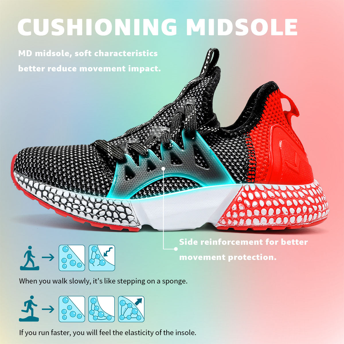 WETIKE Boy's Shoes Mesh Slip on Lightweight Running Sneakers