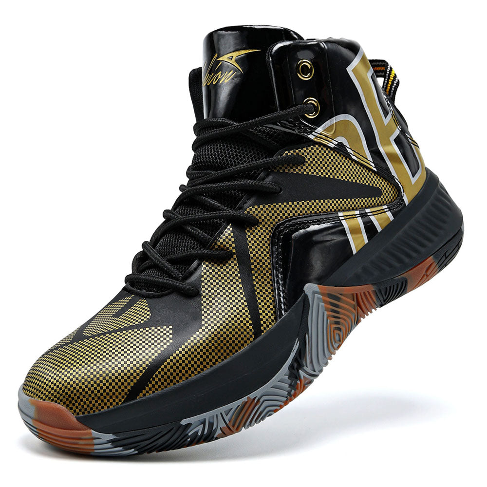 ASHION Unisex Kids High Top Basketball Shoes Breathable Cushion Sneakers