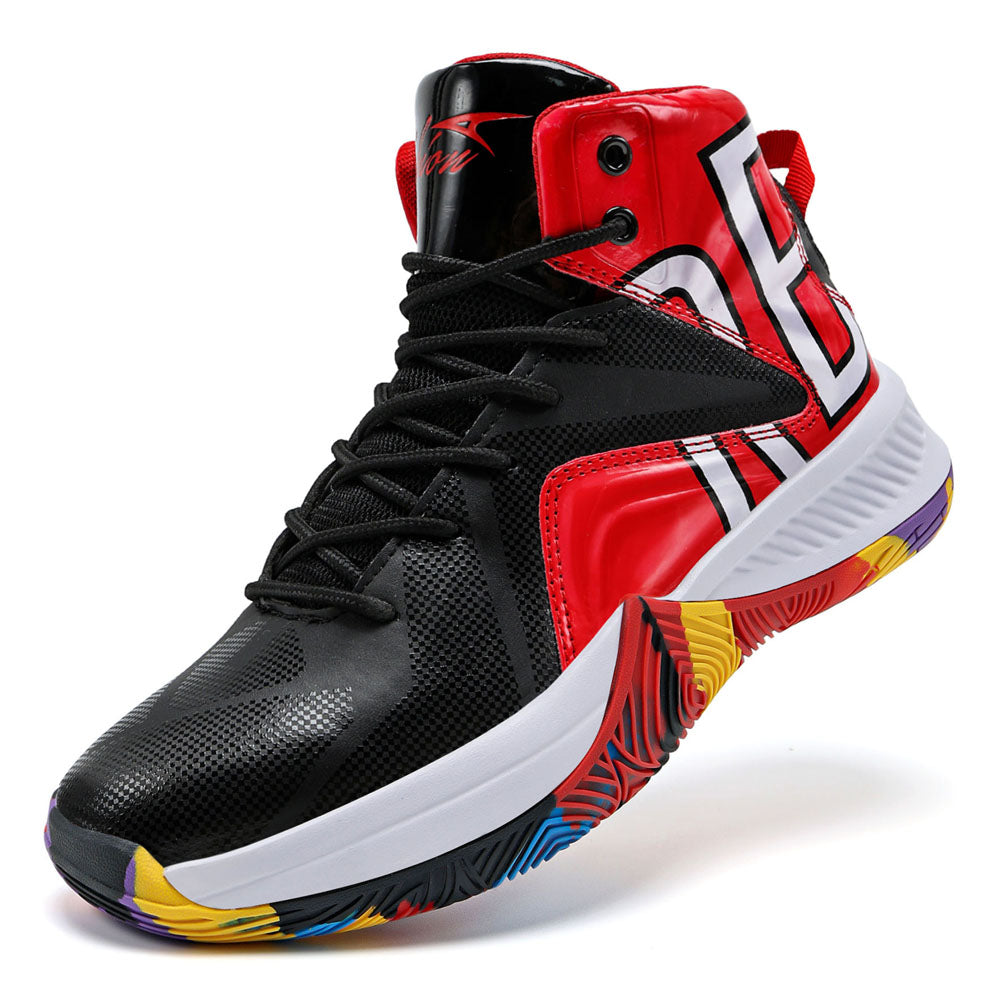 ASHION Unisex Kids High Top Basketball Shoes Breathable Cushion Sneakers