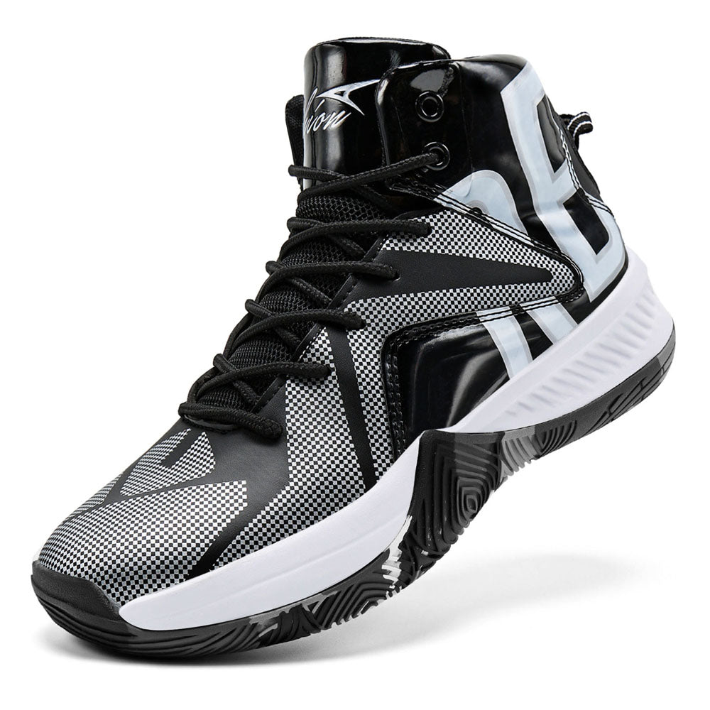 ASHION Unisex Kids High Top Basketball Shoes Breathable Cushion Sneakers