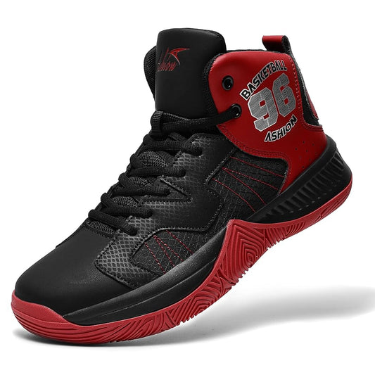 ASHION Unisex Kids High Top Basketball Shoes Breathable Cushion Sneakers