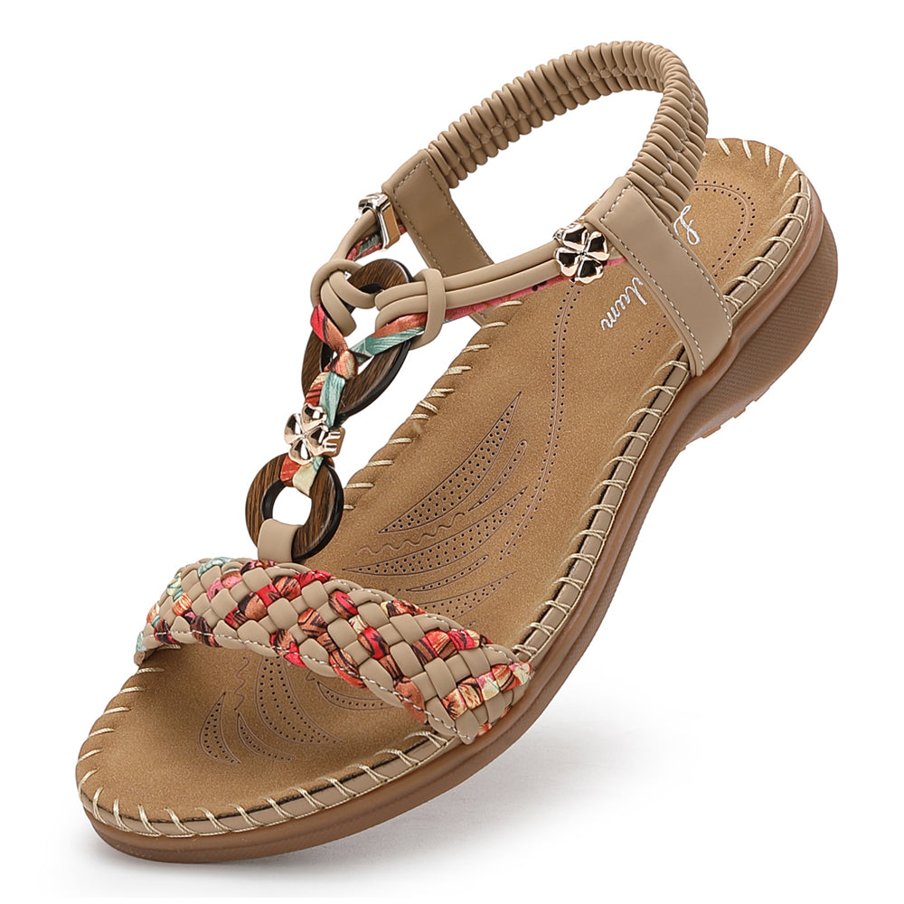 Littleplum Women Handmade Braided Bohemian Arch Support Sandals