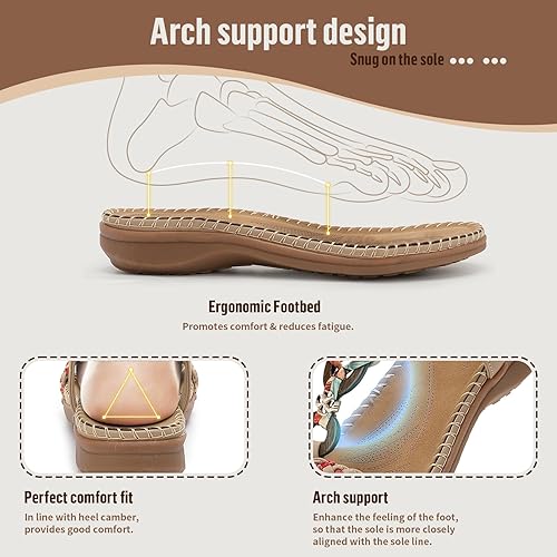 Littleplum Women Handmade Braided Bohemian Arch Support Sandals