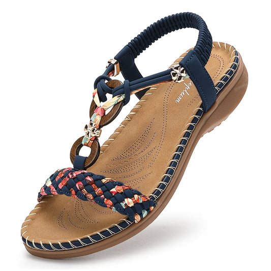 Littleplum Women Handmade Braided Bohemian Arch Support Sandals