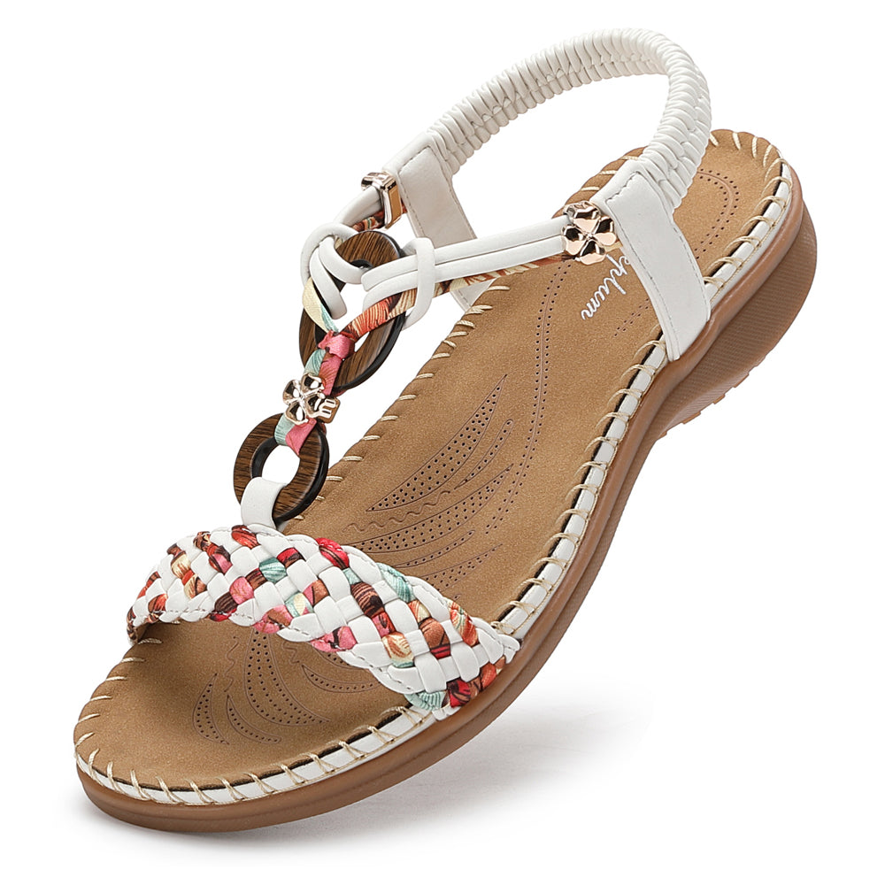 Littleplum Women Handmade Braided Bohemian Arch Support Sandals