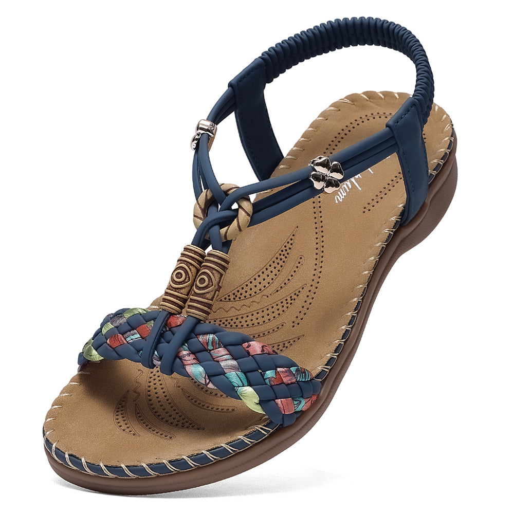 Littleplum Women Braided Bohemian Arch Support Flat Summer Sandals