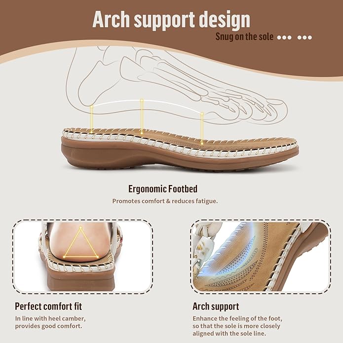 Littleplum Women Handmade Braided Bohemian Arch Support Flat Sandals