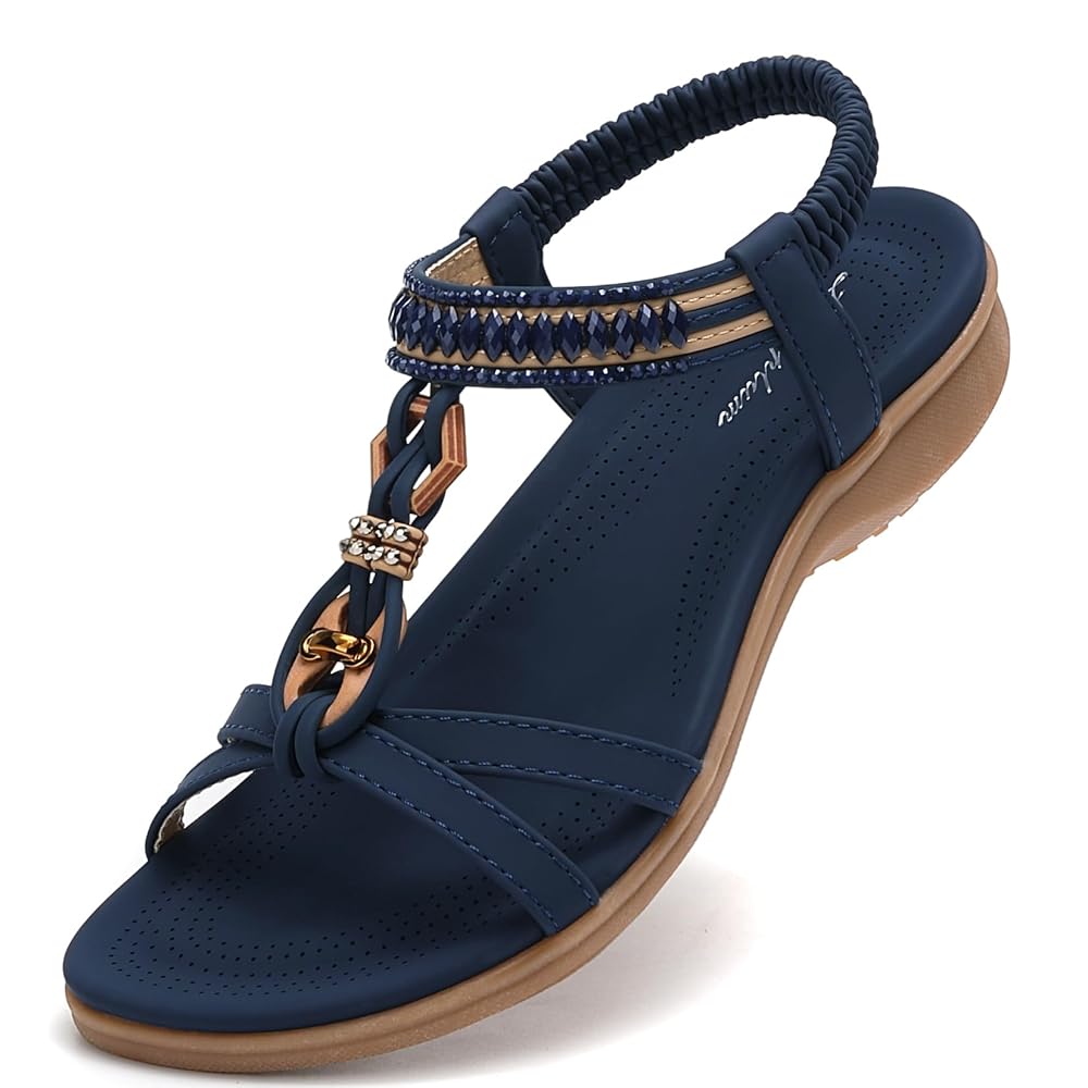Littleplum Women Arch Support Elastic Casual Flip Flops Sandals