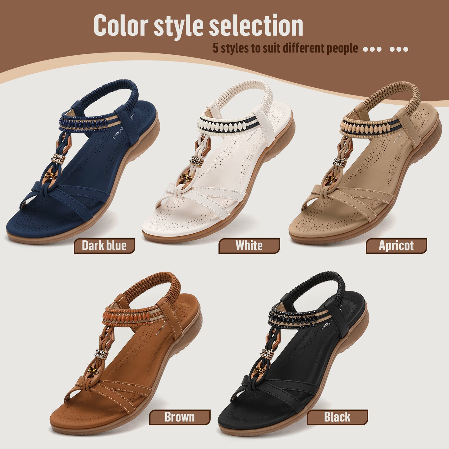 Littleplum Women Arch Support Elastic Casual Flip Flops Sandals