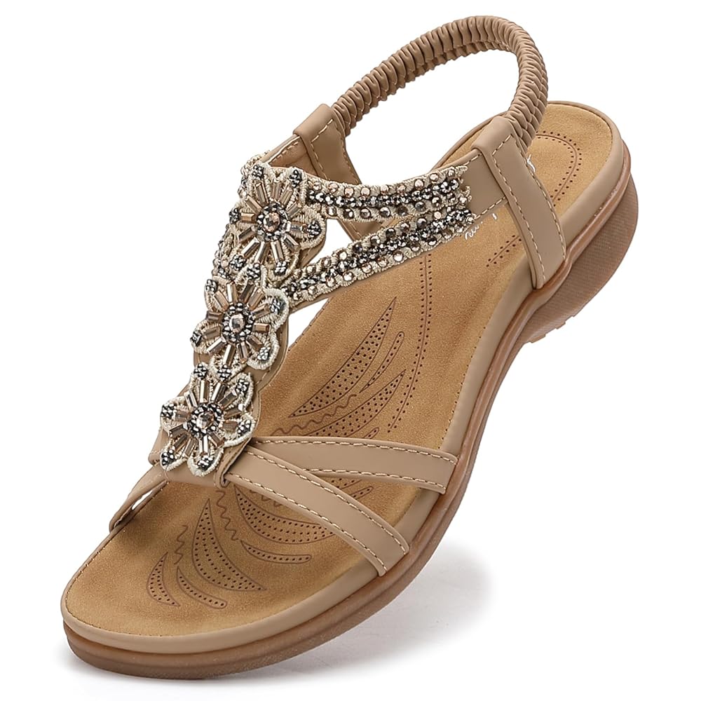 Littleplum Women Handmade Arch Support Bohemian Orthopedic Flip Flops