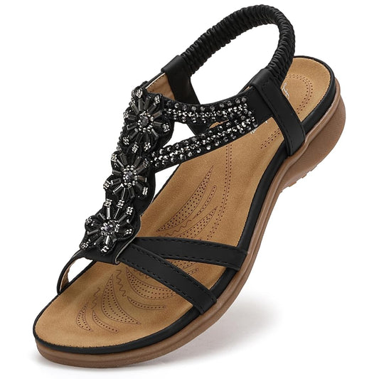 Littleplum Women Handmade Arch Support Bohemian Orthopedic Flip Flops
