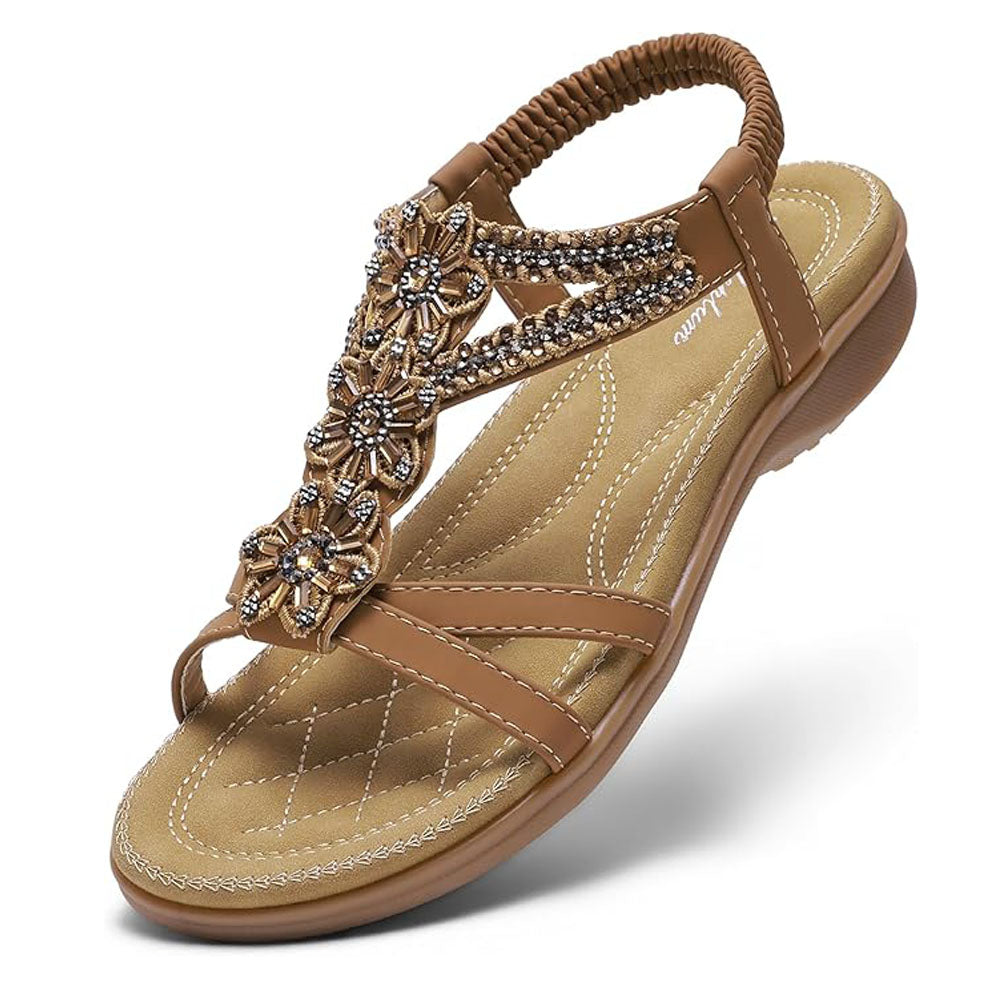 Littleplum Women Handmade Arch Support Bohemian Orthopedic Flip Flops