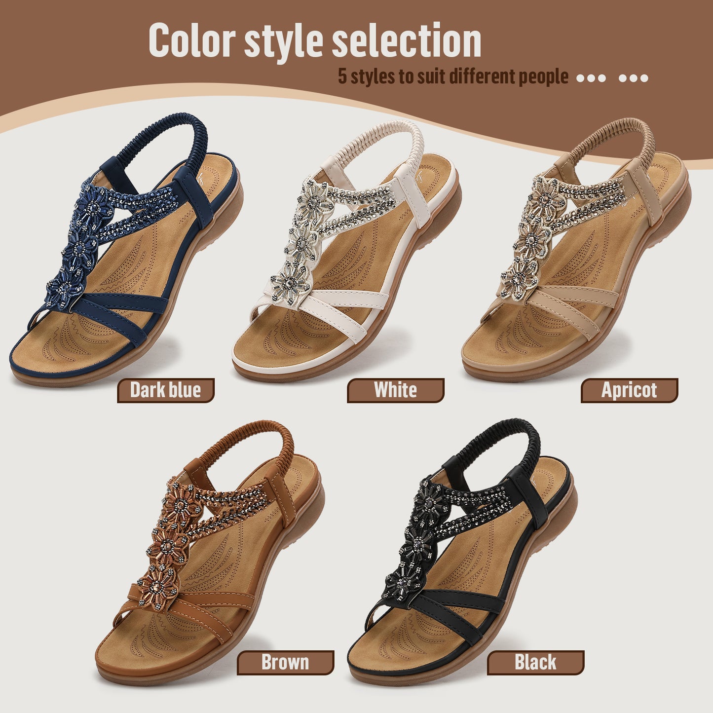 Littleplum Women Handmade Arch Support Bohemian Orthopedic Flip Flops