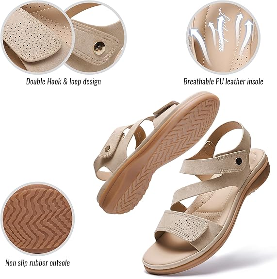 Littleplum Women Orthotic Arch Support Adjustable Summer Sandals
