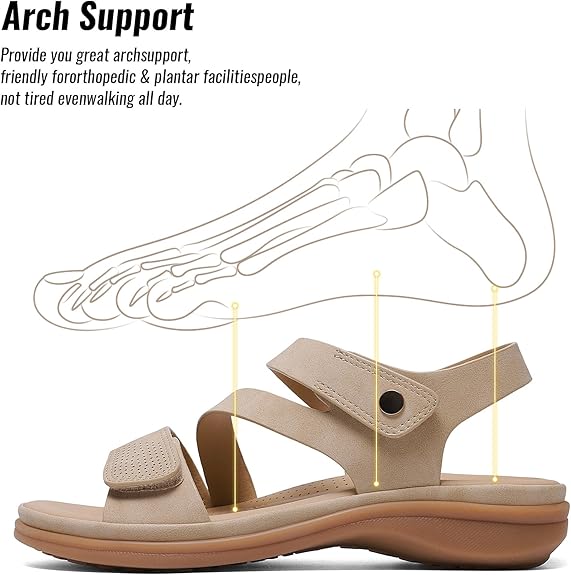 Littleplum Women Orthotic Arch Support Adjustable Summer Sandals