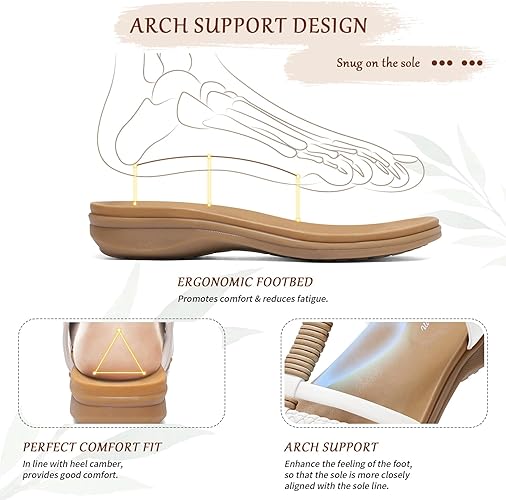 Littleplum Women Arch Support Summer Gladiator Comfort Flat Sandals