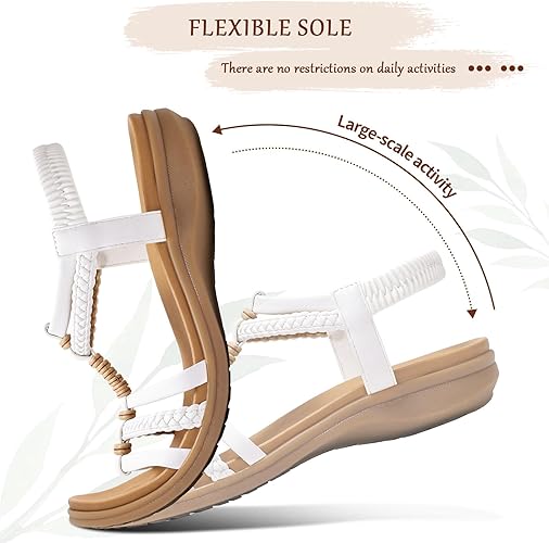 Littleplum Women Arch Support Summer Gladiator Comfort Flat Sandals