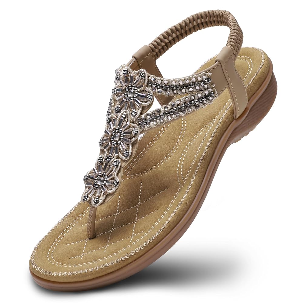 Littleplum Women Handmade Arch Support Bohemian Orthopedic Flip Flops