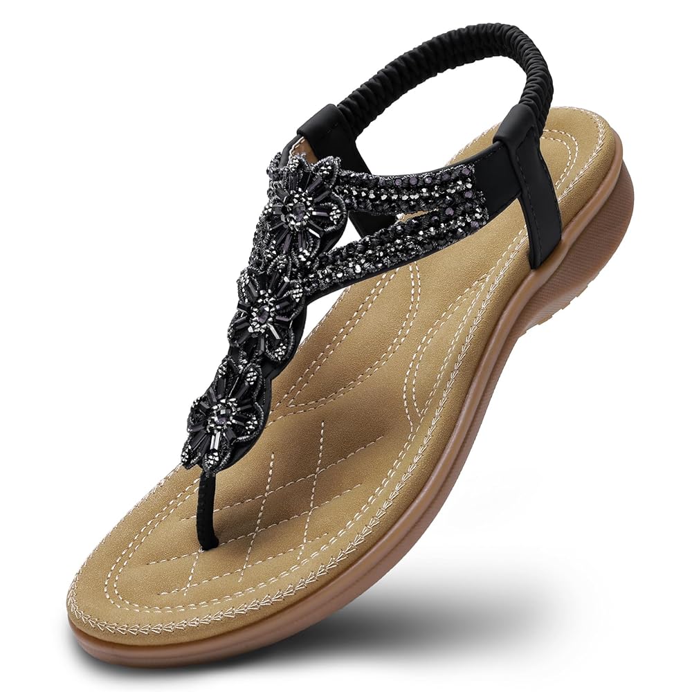 Littleplum Women Handmade Arch Support Bohemian Orthopedic Flip Flops
