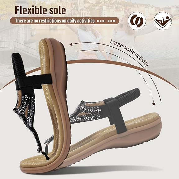 Littleplum Women Handmade Arch Support Bohemian Orthopedic Flip Flops