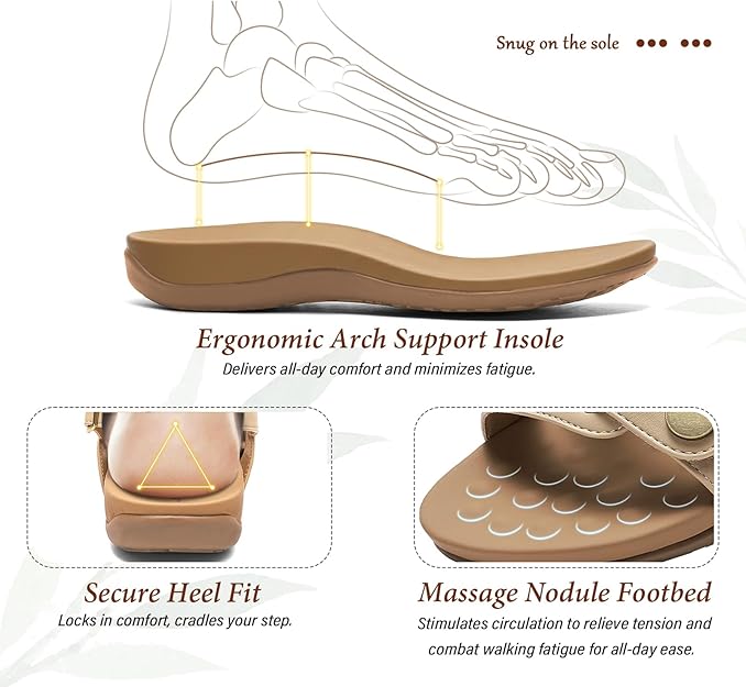 Littleplum Women Orthopedic Arch Support Comfort Adjustable Sandals