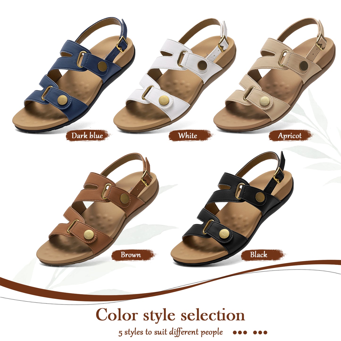 Littleplum Women Orthopedic Arch Support Comfort Adjustable Sandals