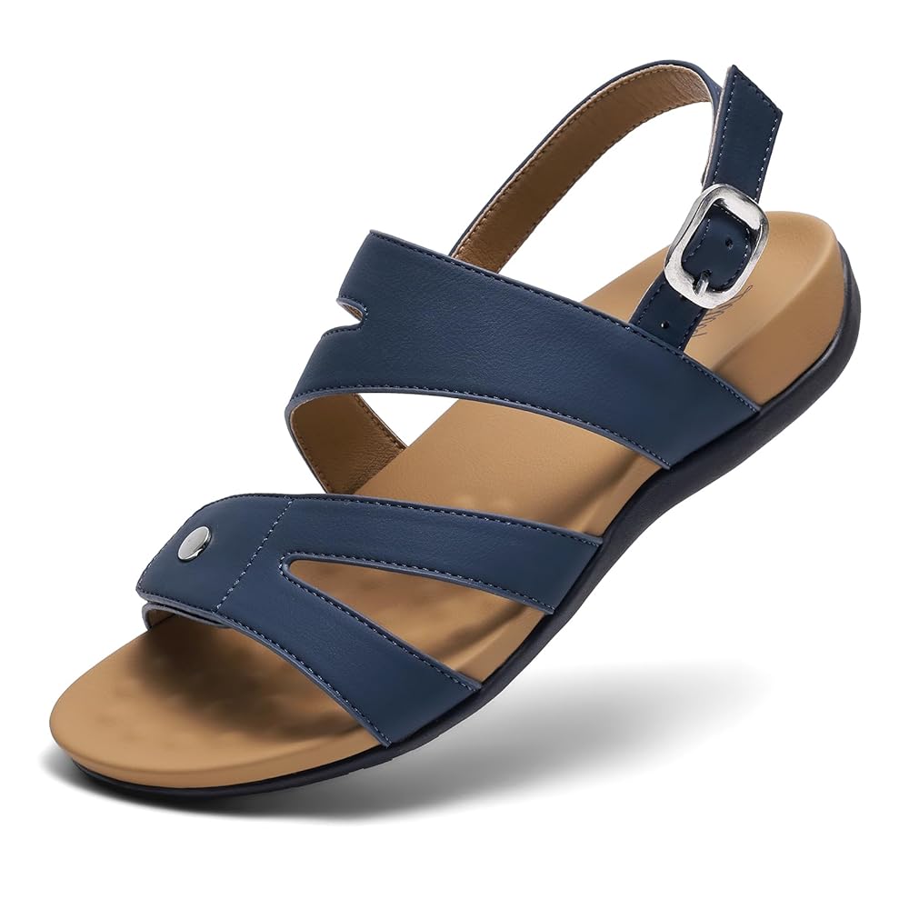 Littleplum Women Dressy Arch Support Adjustable Ankle Strap Sandals