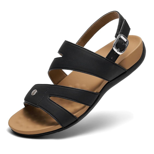 Littleplum Women Dressy Arch Support Adjustable Ankle Strap Sandals