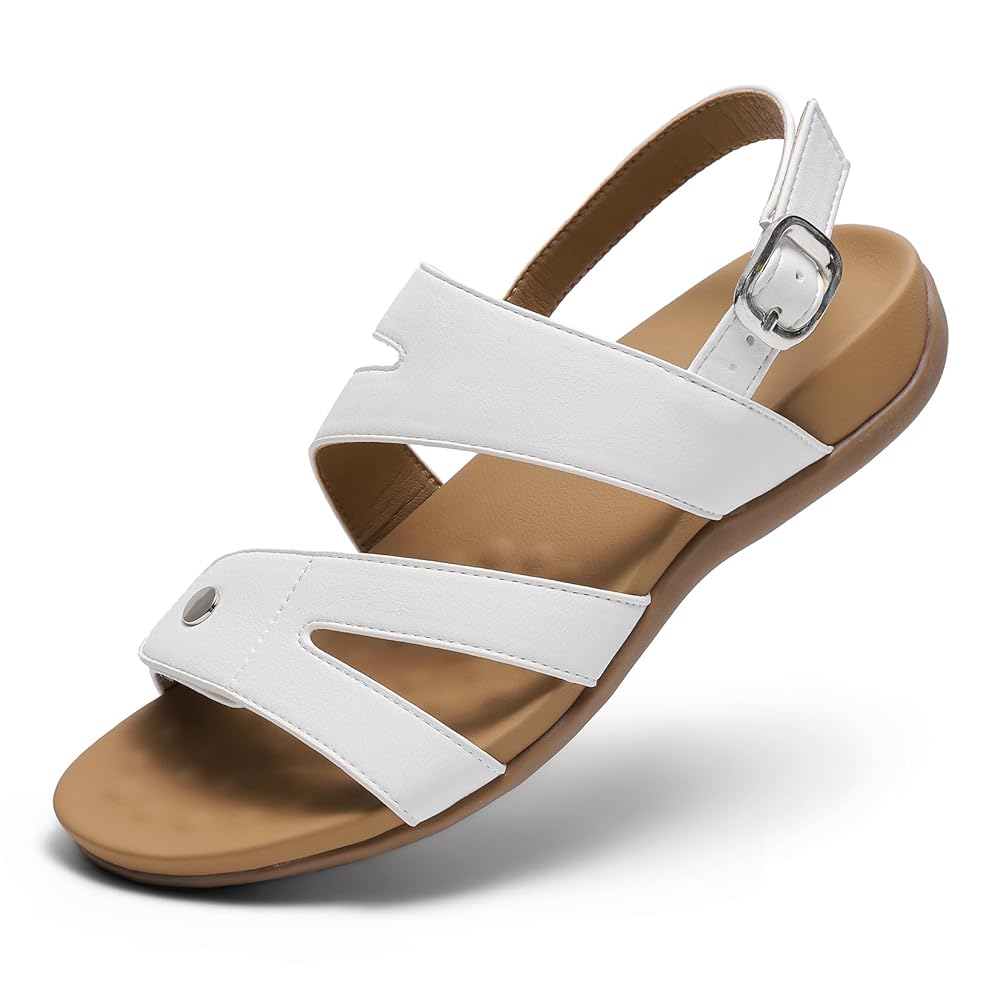 Littleplum Women Dressy Arch Support Adjustable Ankle Strap Sandals