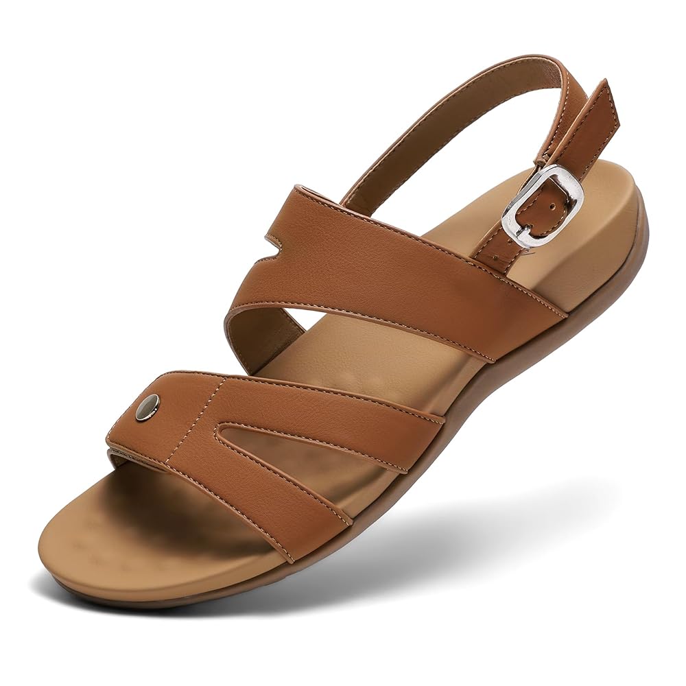 Littleplum Women Dressy Arch Support Adjustable Ankle Strap Sandals