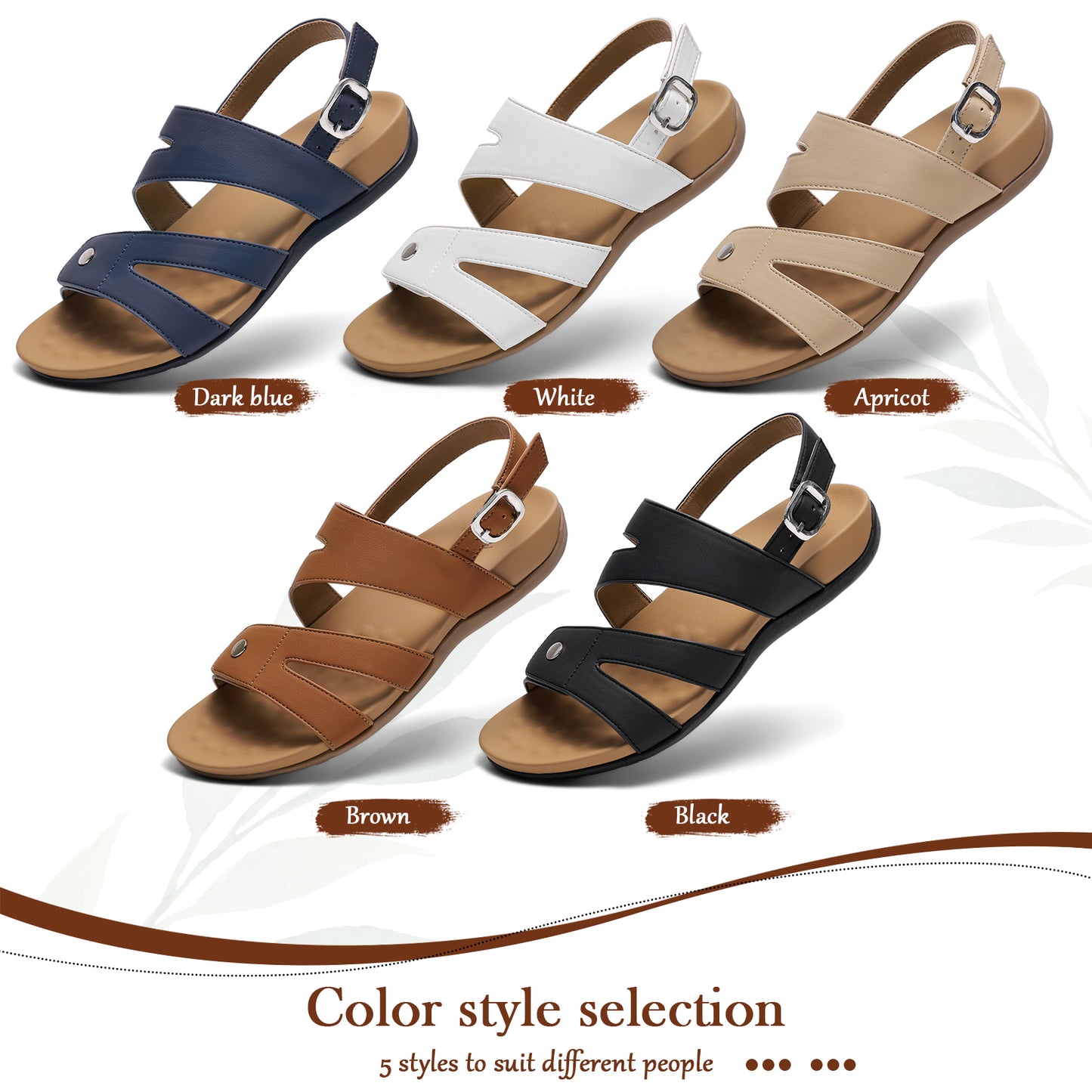 Littleplum Women Dressy Arch Support Adjustable Ankle Strap Sandals
